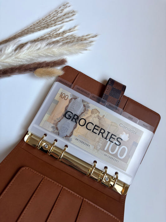 A6 FROSTED PRE-LABELED CASH ENVELOPES WITH DIVIDER TABS